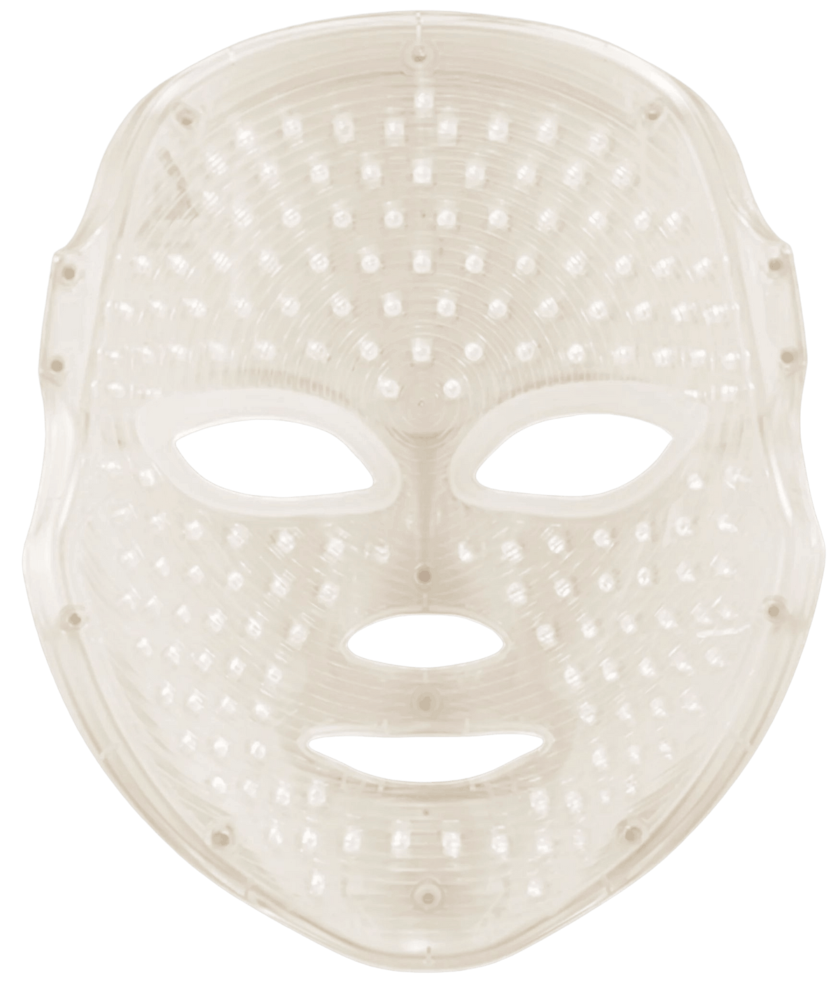 Déesse PRO Express white LED light therapy mask with grey adjustable straps on neutral background