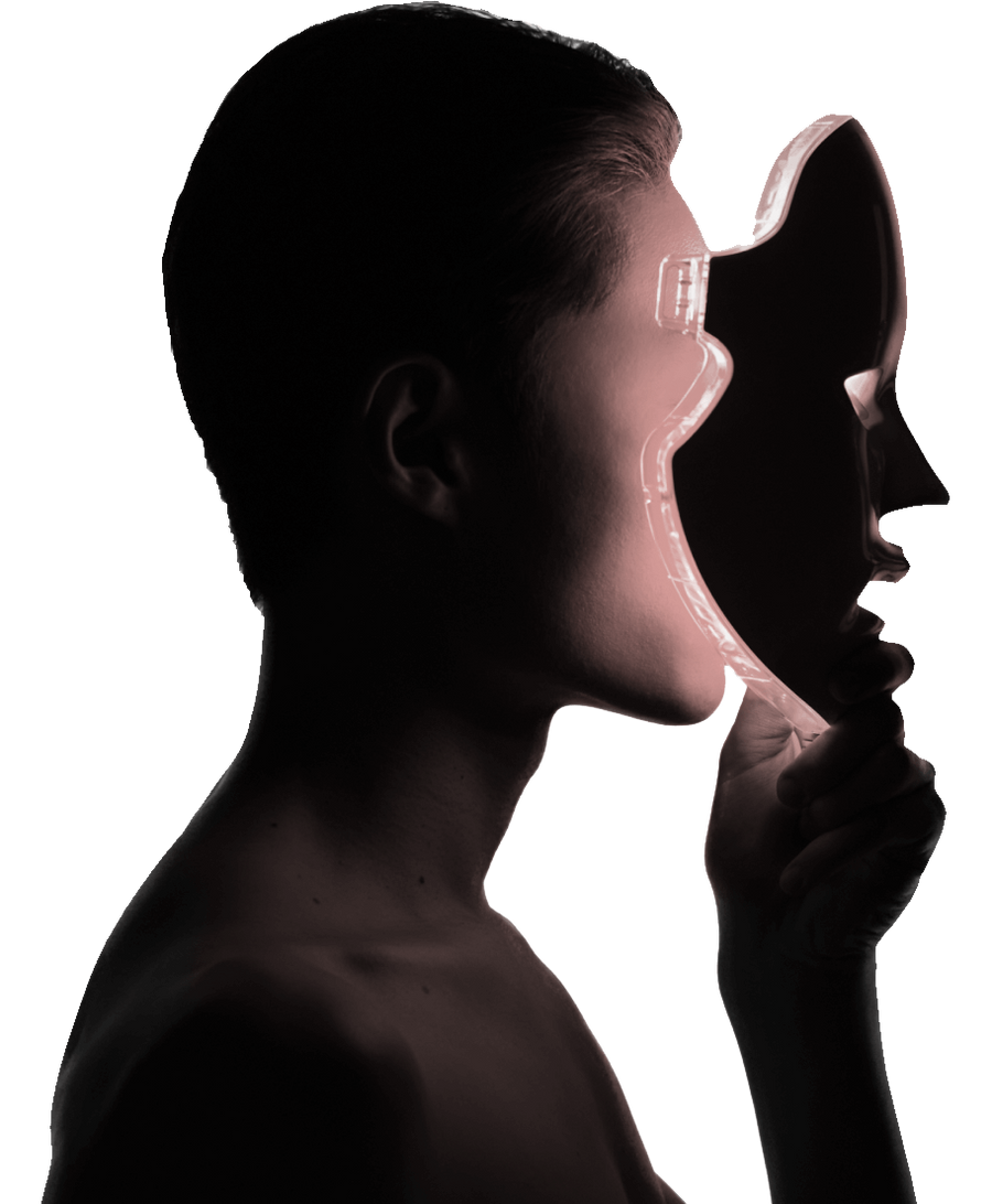 Profile lit by near-infrared light, 830 nanometres